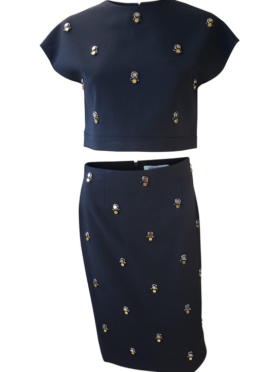 Elizabeth and James Dresses & Skirts - Elizabeth & James Lima Embellished Crop Top + Midi Skirt Set • Black Sz 6/M NWOT